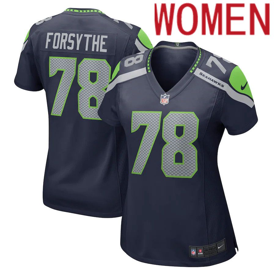 Cheap Women Seattle Seahawks 78 Stone Forsythe Nike College Navy Game NFL Jersey